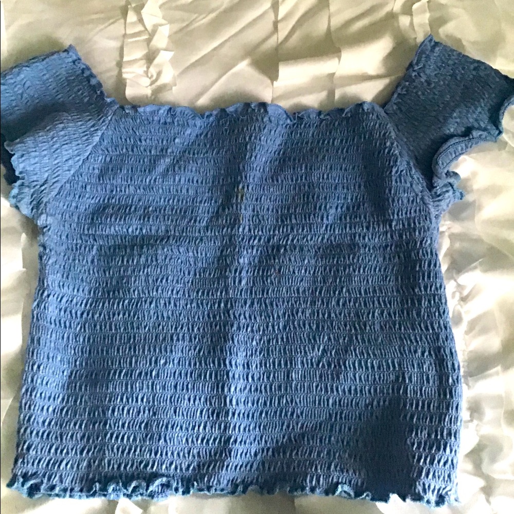Blue Stretchy Juniors Cinch Top